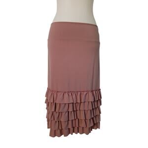 Peekaboo Chic Layering Skirt Extender Modern Modest Tiered Ruffle Mauve L/XL
